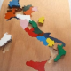 Il puzzle-Italia (foto Confesercenti)