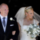 I nei genitori nel giorno del loro matrimonio ad Edimburgo, in Scozia