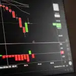 Operatori di borsa osservano grafici di mercato su schermi mentre seguono l'andamento dei titoli