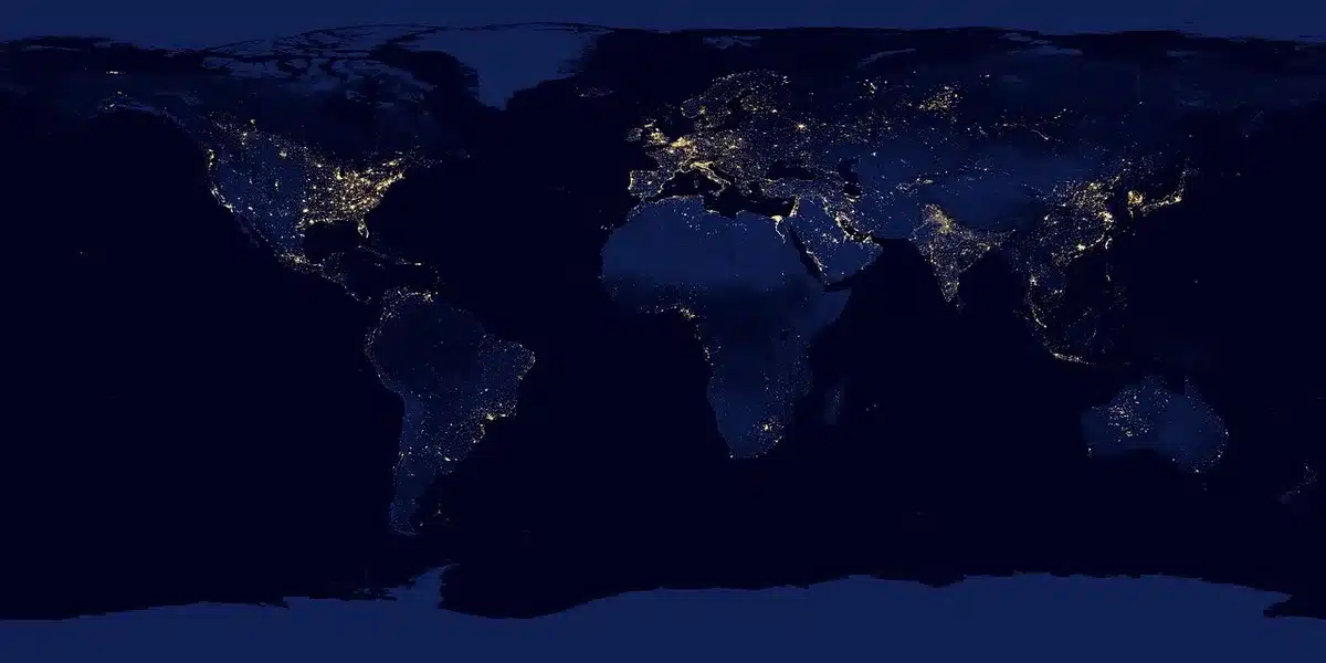 Rappresentazione artistica di una costellazione satellitare in orbita